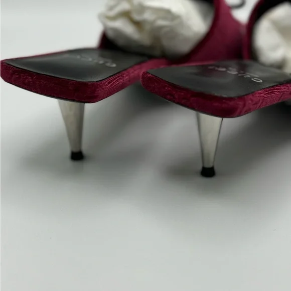 Gucci GG Jacquard Bow Slide Sandals 37 - Picture 3 of 10